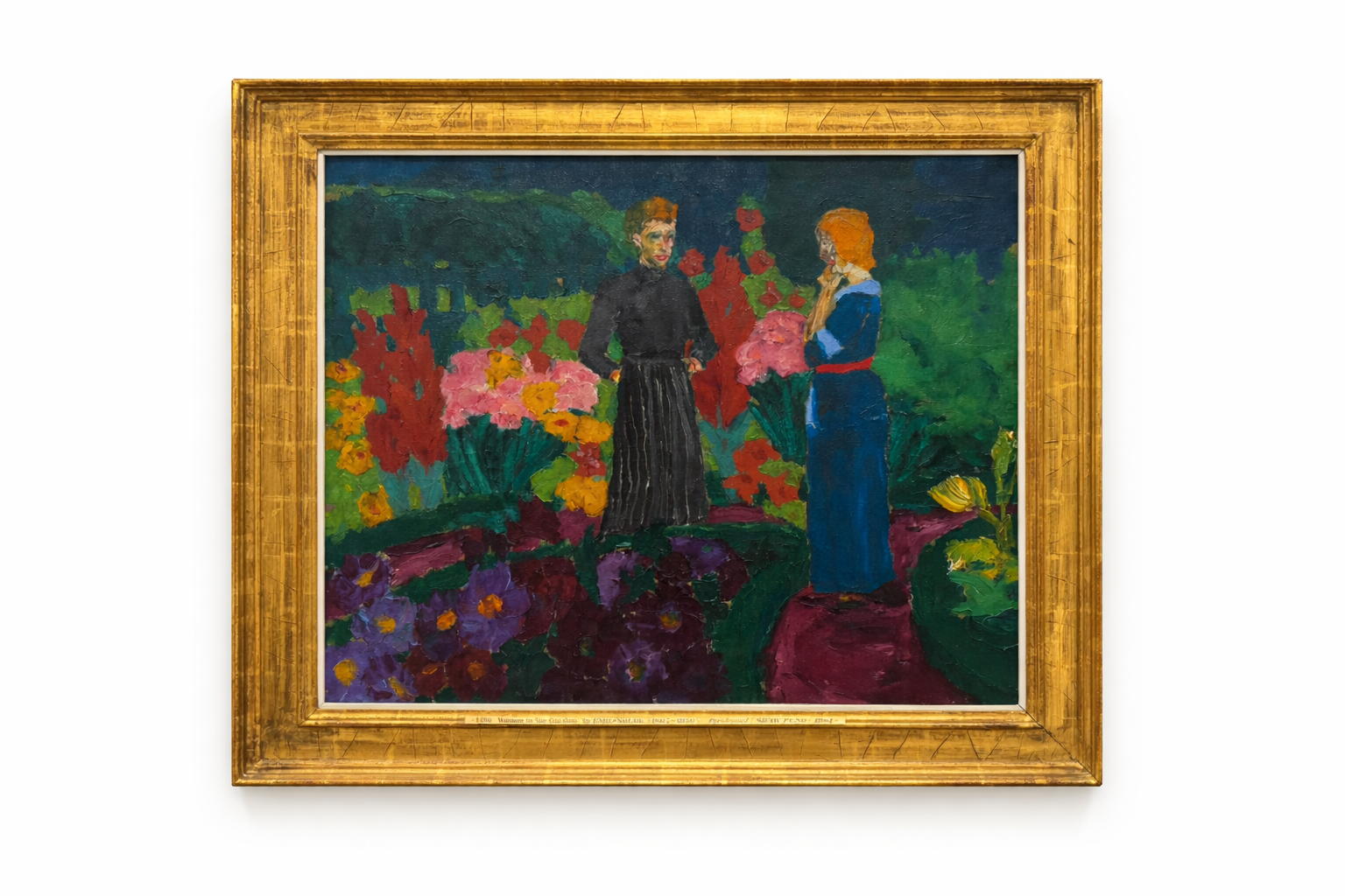 escena de jardín con retrato clásico